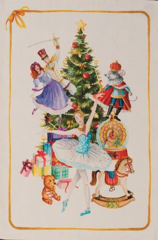 Полотенце кухонное 50x70 Tessitura Toscana Telerie Schiaccinoci Giallo