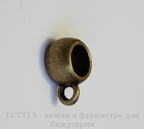 Бейл гладкий 11,5х8 мм (цвет - античная бронза)
