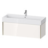 Duravit XViu Тумба подвесная 397x1184x454мм, для раковины #235012, 1 ящик, цвет: белый глянцевый/champagne matt XV42380B122