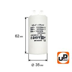 Конденсатор UNITED PARTS CBB60, 10 мкФ, 450В, 2 клеммы (90-0972)