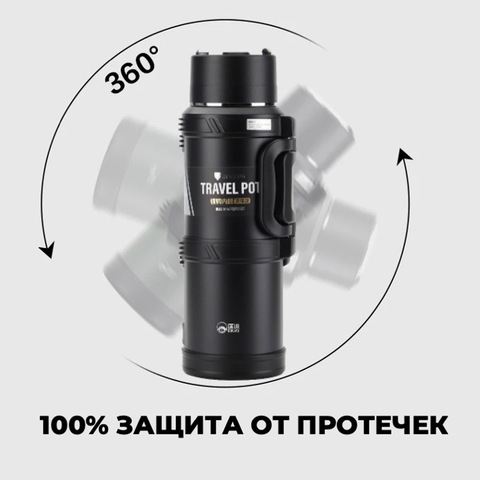 Картинка термос Skully KD9065-2.5 Black - 6