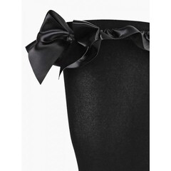 Чулки плотные с атласными бантами Sense, S/M, черные