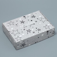 Коробка самосборная одиночная Прямоугольник, 15*21*5 см, Present for you, Звездные радости, 1 шт.