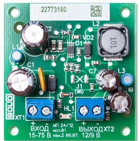 Модуль преобразователя напряжения МП 24/12В исп. 01