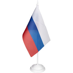 Флаг РФ с белой подставкой 12х18 см