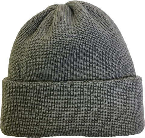 Зимняя шапка бини с отворотом цвет серый