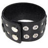 Браслет черный кожаный, стиль рок -К 69948