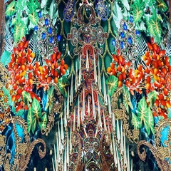 Шарф из шерсти кизил на зеленом фоне 178*66 арт.П11