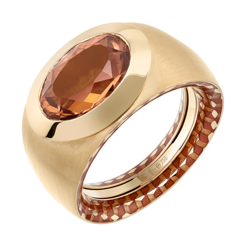 Кольцо с Цитрином, Эмаль, R0178-50/10