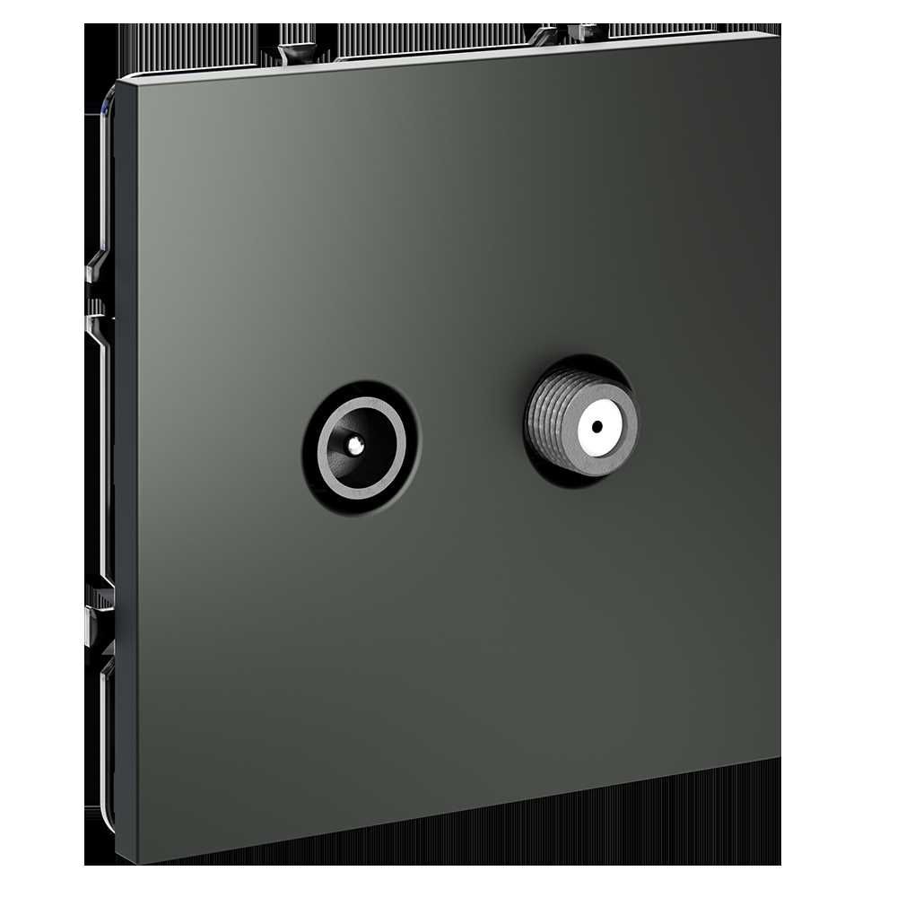 Розетка телевизионнная встраиваемая Voltum S70 оконечная TV+SAT, (титан) VLS060406