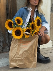 Крафт пакет с подсолнухами 7 шт