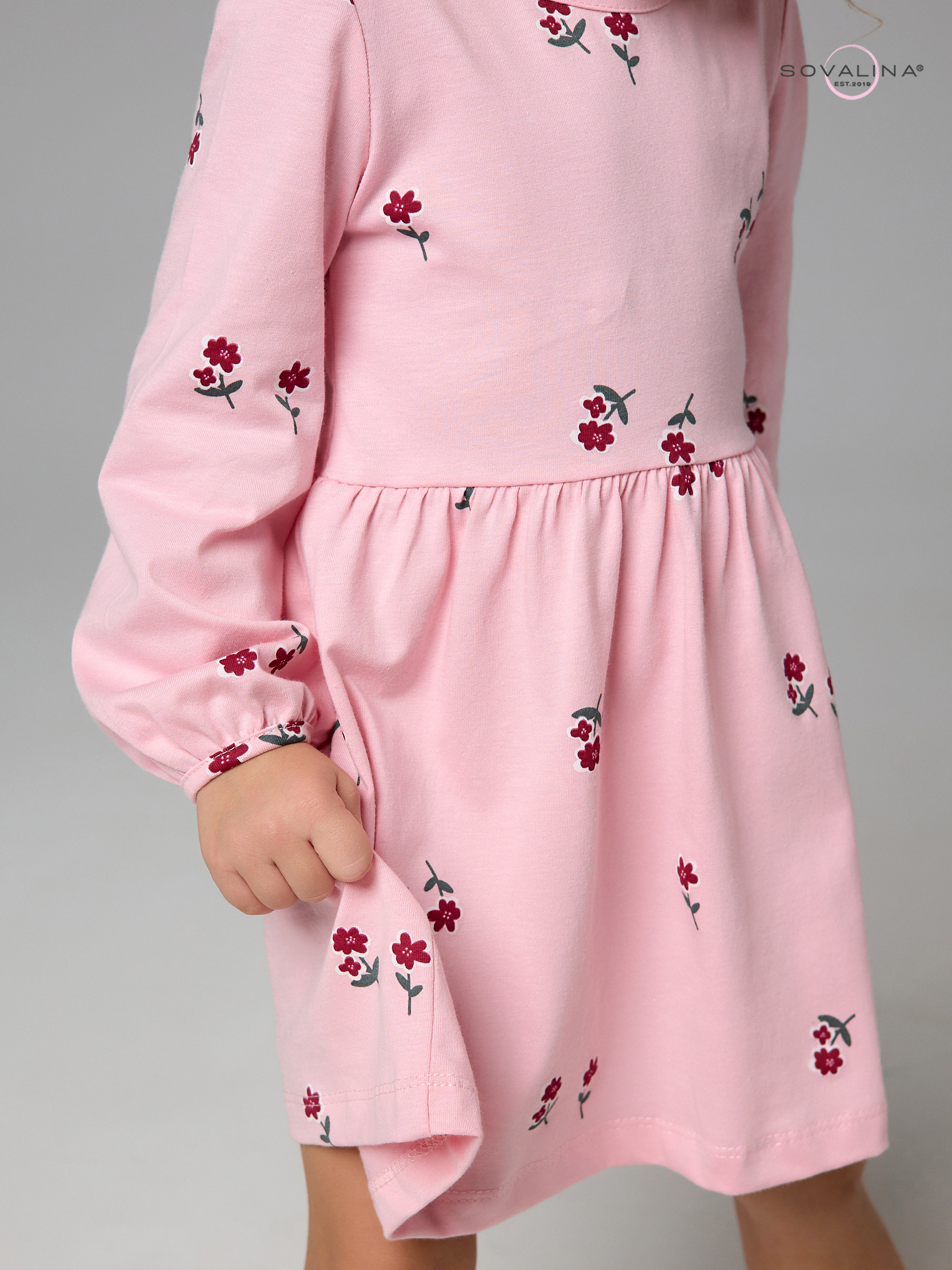 Платье Моана лютики роза