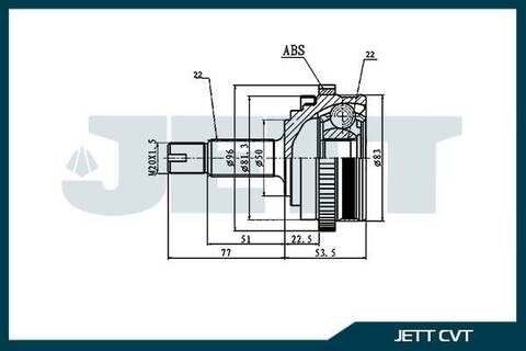 ШРУС внешний JETT V43-8010 ABS