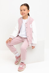 жакет  для девочки  КР 302675/розовый лед
