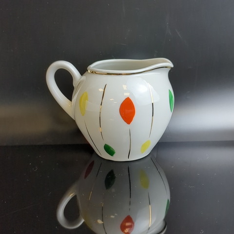 Молочник фарфоровый с росписью, золочение, Фарфоровый Завод "Пролетарий", редкий, винтаж СССР 1960-е гг