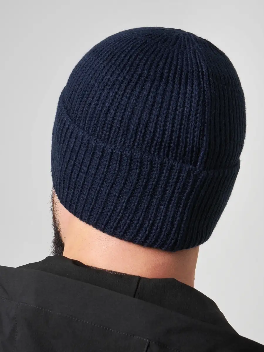 Шапка мужская зимняя шерстяная вязаная с подкладкой утеплителем из флиса, зимние мужские шапки