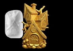 Силиконовый молд № 425 домик Скворечник 2 D ( серия домики для гномов и фей)