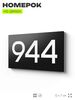 Номер на дверь 944, табличка на дверь для офиса, квартиры, кабинета, аудитории, склада, черная 120х70 мм, Айдентика Технолоджи