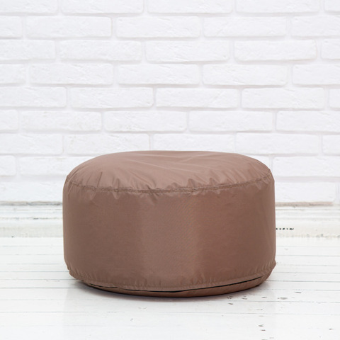 Круглый пуф плащёвка (коричневый)