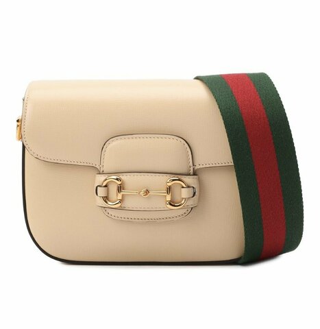 Женская мини-сумка Gucci Horsebit 1955 бежевый