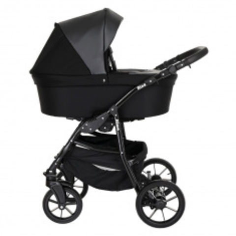 PITUSO КОЛЯСКА 2 В1 NINO КОРОБ+ПРОГУЛКА BLACK +КОЖА BLACK