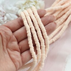 Каучук персиковый, бусины 6 мм, 1 нить, 089-6-072