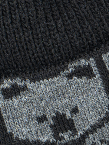 Утеплённая шапка «7 Русских Медведей» с флисовой подкладкой, чёрного цвета / Распродажа