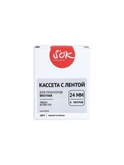 Кассета с лентой S'OK by Sakura Printing TZE251 для Brother P-Touch, черный на белом, 24мм, 8м, наклейка