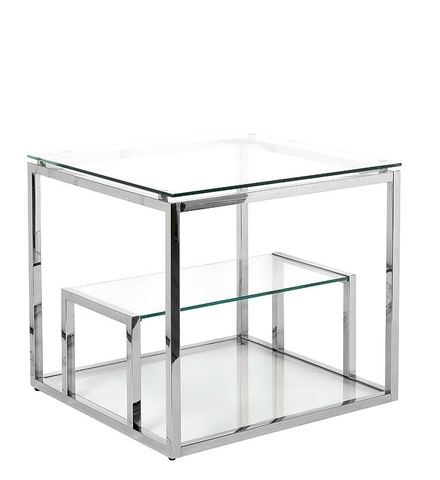 Стол журнальный GY-ET8005 прозрачное стекло/хром 60*60*55см