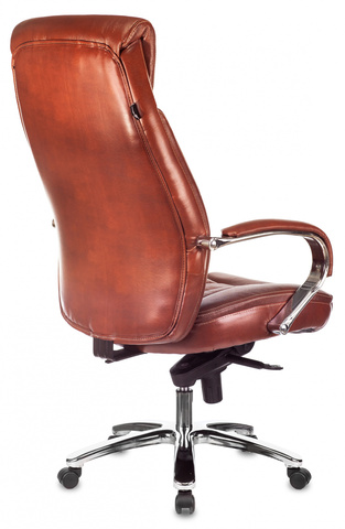 Кресло руководителя Бюрократ T-9922SL светло-коричневый Leather Eichel кожа крестовина металл хром Бюрократ