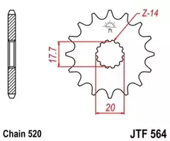 Звезда мотоциклетная JT JTF564.13