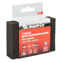 75702 Губка для шлифования, 100 х 70 х 25 мм, мягкая, Р 80 Matrix