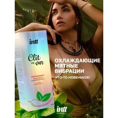 Охлаждающий жидкий вибратор для клитора с мятным вкусом Intt Clit Me On Peppermint 12 мл.