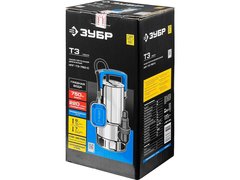 ЗУБР 750 Вт, дренажный насос для грязной воды, корпус - нерж. сталь, Профессионал (НПГ-Т3-750-С)