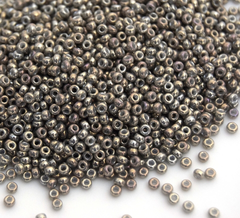 RR-1865 Бисер круглый Миюки 11/0 /Miyuki round 11/0 opaque smoke gray luster