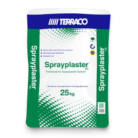 Terraco Sprayplaster Finishcoat/Террако Спрэйпластер Финишкоат усиленная полимером финишная шпатлевка для механизированного нанесения