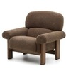 Кресло Cabana из серо-коричневого букле с ножками в отделке под орех