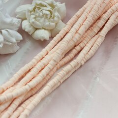 Каучук персиковый, бусины 6 мм, 1 нить, 089-6-072