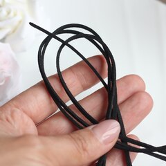Шнур замшевый (искусственный), чёрный, 2,3*1 мм, 1 метр