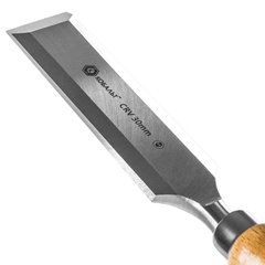 Стамеска плоская КОБАЛЬТ 30 х 140 мм, CR-V, деревянная рукоятка (1 шт.)  подвес (245-824)