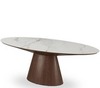 Стол овальный Ando 230х110 см, керамика Carrara, шпон ореха