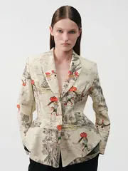 Жакет принтованный с баской