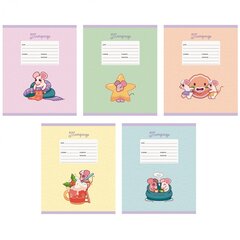 
          Тетрадь А5 12л., линия, Канц-Эксмо, скрепка, мелованная бумага, выб. лак, глиттер, "Славные мышки", 5 дизайнов