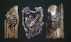 Силиконовые молды: Олень , Волк, Медведь Набор 3 шт