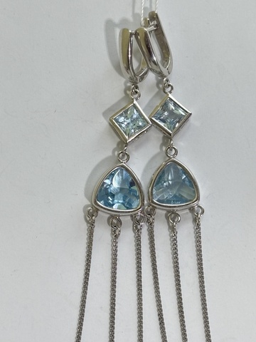 Топаз микс (серьги из серебра)