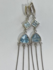 Топаз микс (серьги из серебра)