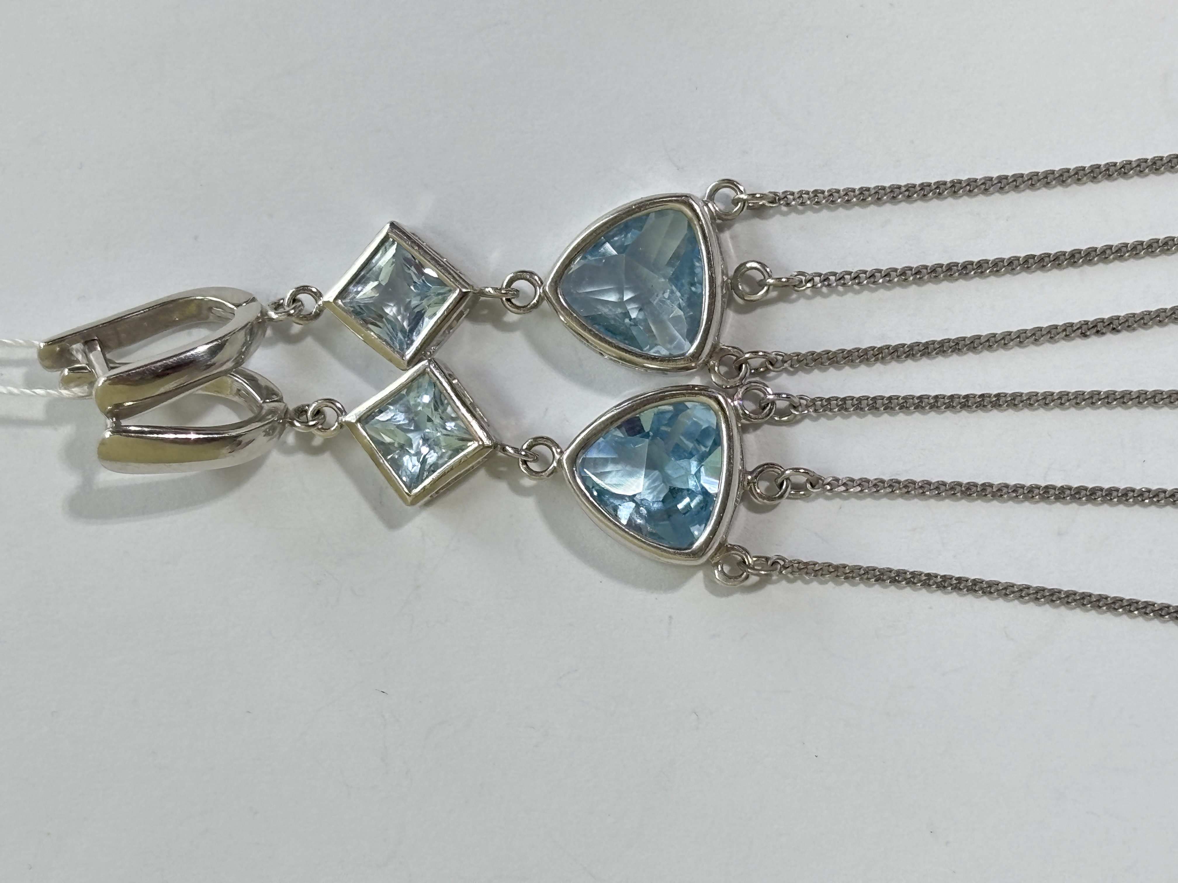 Топаз микс (серьги из серебра)