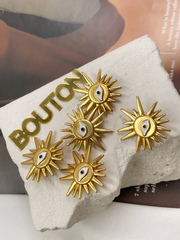 Пуговицы Скиап. в форме солнца с глазом и лучами матовое золото