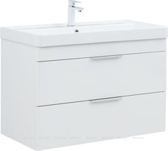 Aquanet 342092 Тумба с раковиной Ирис new 90 подвесная 2 ящ. цв. белый глянец (342092) фото