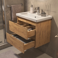 Тумба под раковину Фуста 600-0-2 (Фостер) навесная дуб золотой